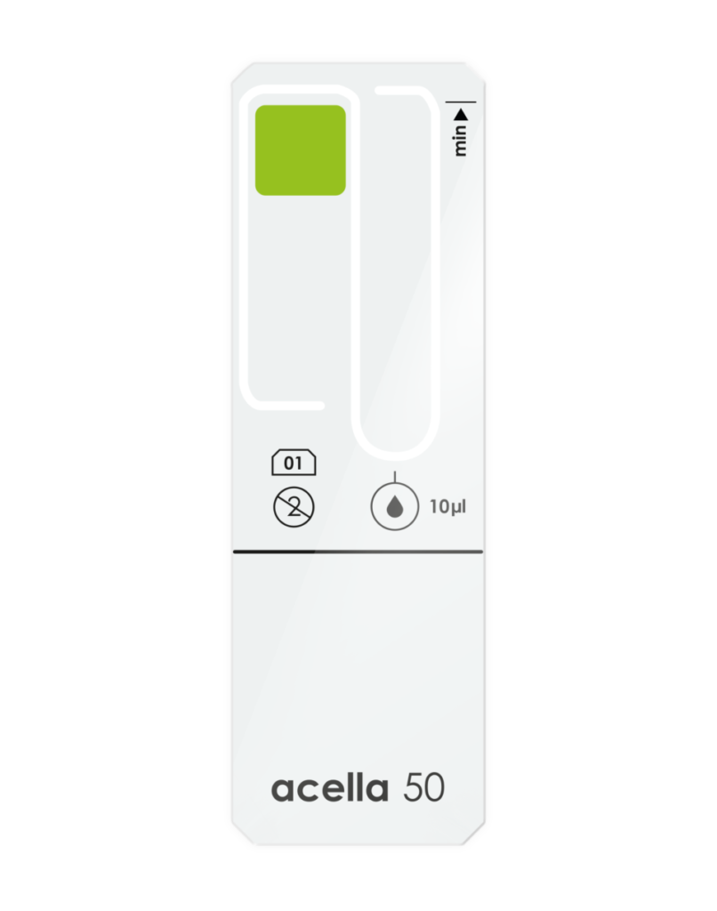 [10056] Acella 50 loenduslaamid, 25 tk, kambri kõrgus 50 µm, maht 10 µl